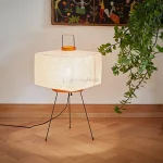 Japanese Creative Tripod Floor Lamp Designer Wabi-sabi Style Bedroom Rice Paper Standing Lights Home Hotel Lighting Decoration 1