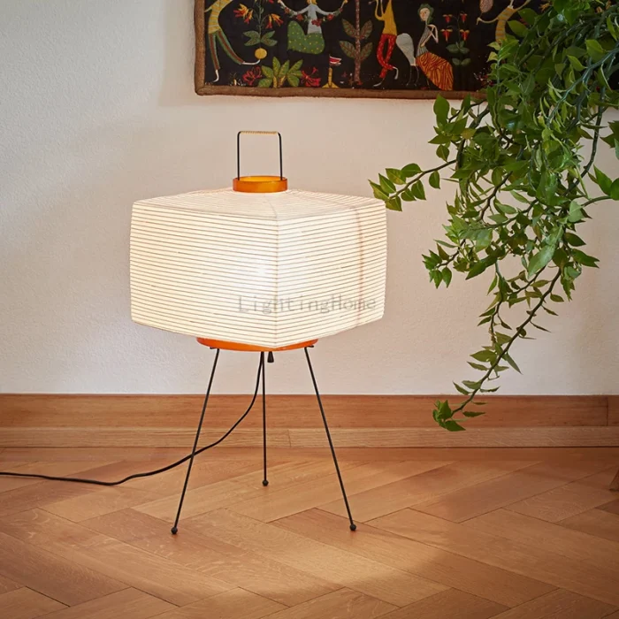 Japanese Creative Tripod Floor Lamp Designer Wabi-sabi Style Bedroom Rice Paper Standing Lights Home Hotel Lighting Decoration 1