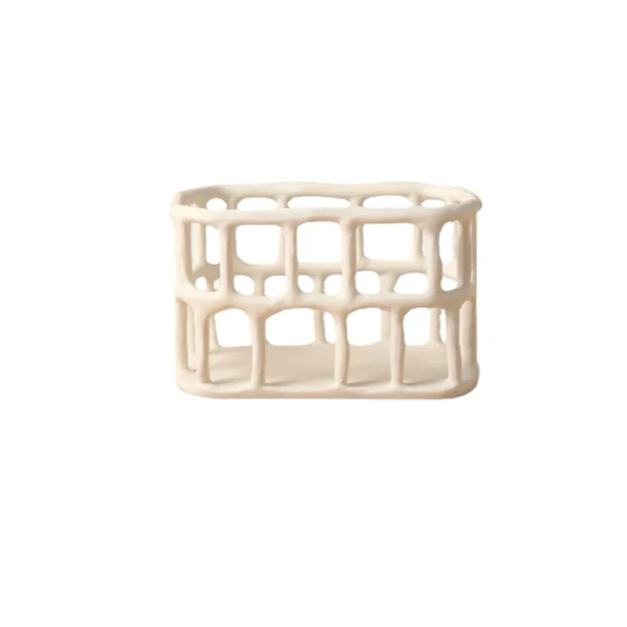 Hollow out fruit tray Nordic ins simple Morandi resin fruit blue storage basket decorative ornaments 6