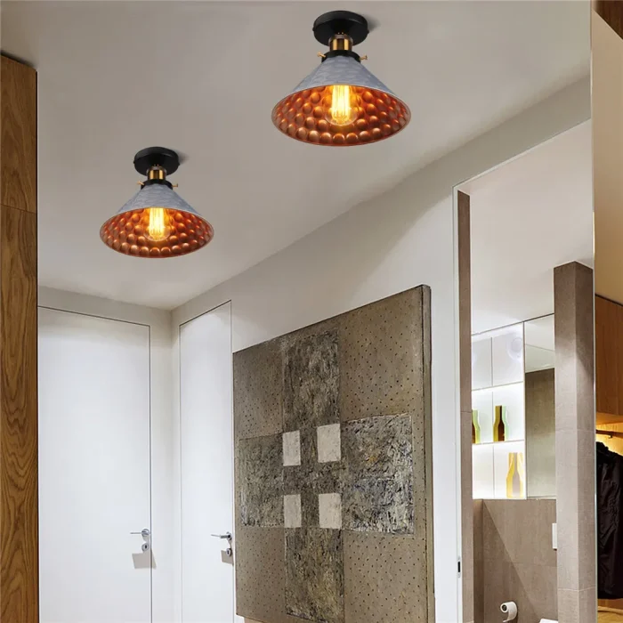 Retro Industrial Ceiling Light Modern Nordic Flush Mount Ceiling Lamps Shade for Dinning Room Living Room Indoor Lighting Decor 3