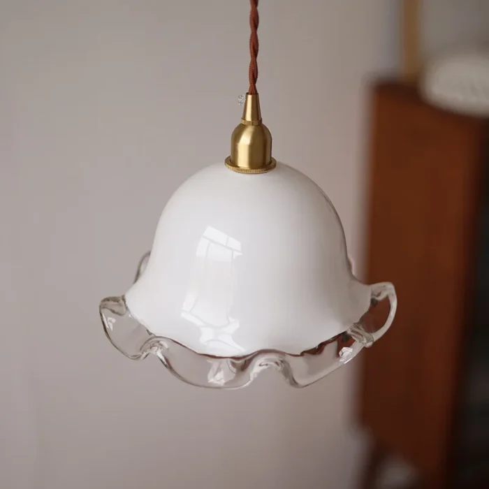 French Retro Brass Glass Chandelier Japanese Bedside Atmosphere Lamp Restaurant Bar Entrance Coffee Shop Chandelier 1