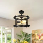 Modern LED Ceiling Lights Industrial Iron Black Nordic Minimalist Home Decor Living Room Dining Room Ceiling Lamps Lighting E26 6