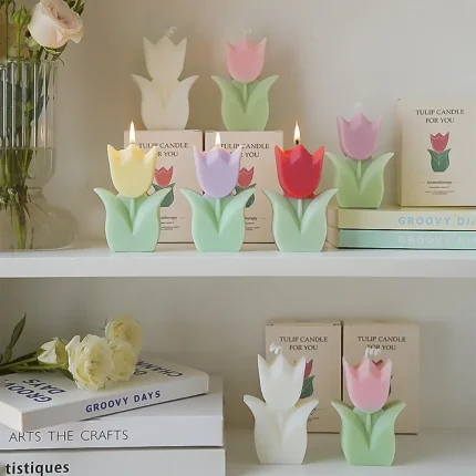 Creative wedding guest gift candles tulip flower aromatherapy candle aesthetic room decor aromatic candles girl birthday gifts 2