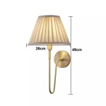 All-copper American Wall Lamp Simple Living Room Single-head Fabric Lamp LED Black Bedroom Bedside Decorative Lamp 6