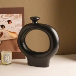 Nordic Ins Black and White Striped Ceramic Vase Living Room Dining Table Flower Arrangement Container Wedding Vase Decoration 4