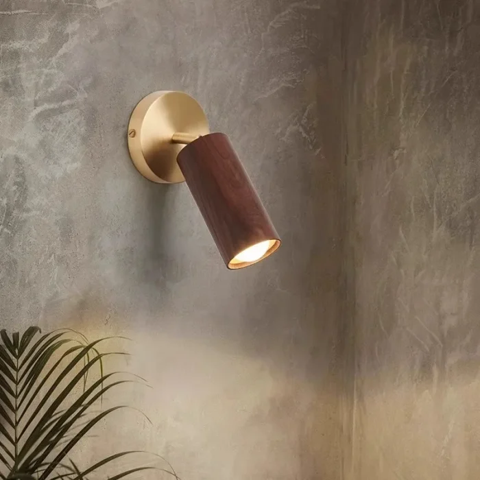 LED Wall Lamp Bedroom Living Room Background Wall Lamp Nordic Solid Wood Corridor Aisle Decorative Lamp Bedside Lamp 2