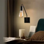 American Industrial Rotating LED Reading Wall Lamp Retro Metal Swing Arm Wall Light Bedside Indoor Lighting Fixture 2