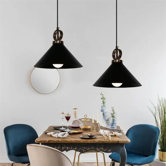 Creative Pendant Light Hollow Wrought Wide Brim Cover E27 Pendant Lamp Over Table Restaurant Shop Kitchen Hanging Lighting Decor 4
