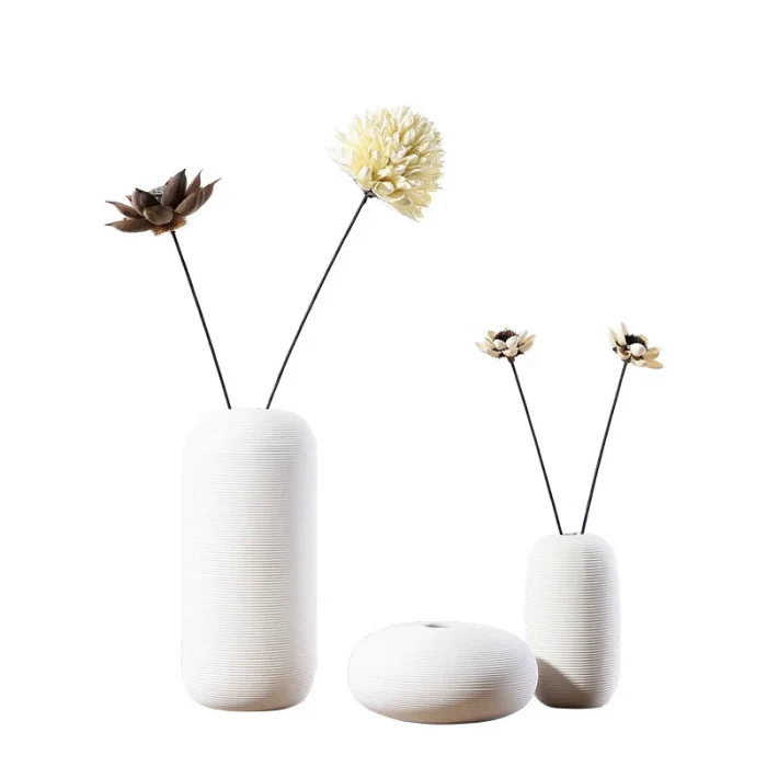 Nordic classic white ceramic vase used for home decoration accessories desk decoration modern style small ornaments crafts gifts 5