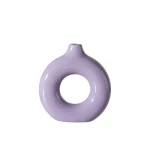 Nordic Ins Circle Ceramic Vase Ornaments Living Room Bedroom Dining Table Flower Arrangement Container Birthday Gift Decoration 5