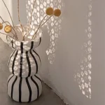 Original hand-painted vase black and white handmade retro art round belly line home accessories homestay decoration furnishings 1