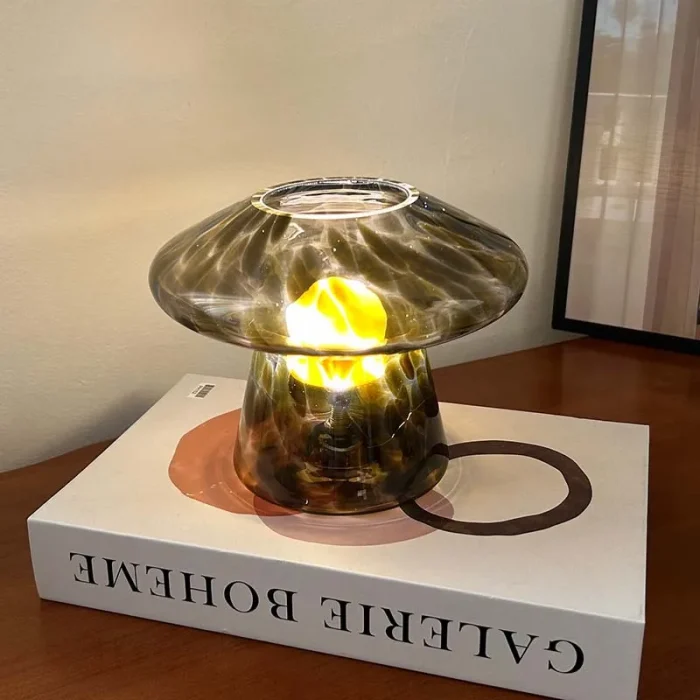 USB Dimming Creative Glass Table Lamp LED Flying Saucer Decorative Atmosphere Lamp Desk Bedroom Bedside Night Light 4
