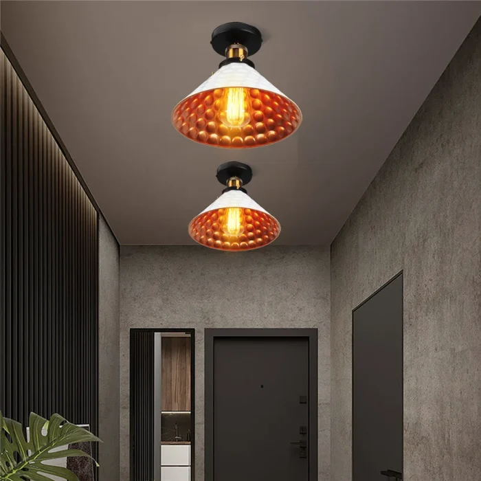 Retro Industrial Ceiling Light Modern Nordic Flush Mount Ceiling Lamps Shade for Dinning Room Living Room Indoor Lighting Decor 2