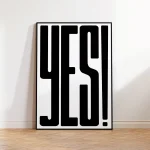 Modern Minimalist Nordic YES Quotes Black Red Wall Art Aluminum Frame Prints Canvas Painting Poster for Living Room Home Decor 2