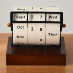 Creative Wooden Rotating Desk Calendar Desktop Ornaments Living Room Bedroom Book Table Calendar Ornaments Crafts Christmas Gift 4
