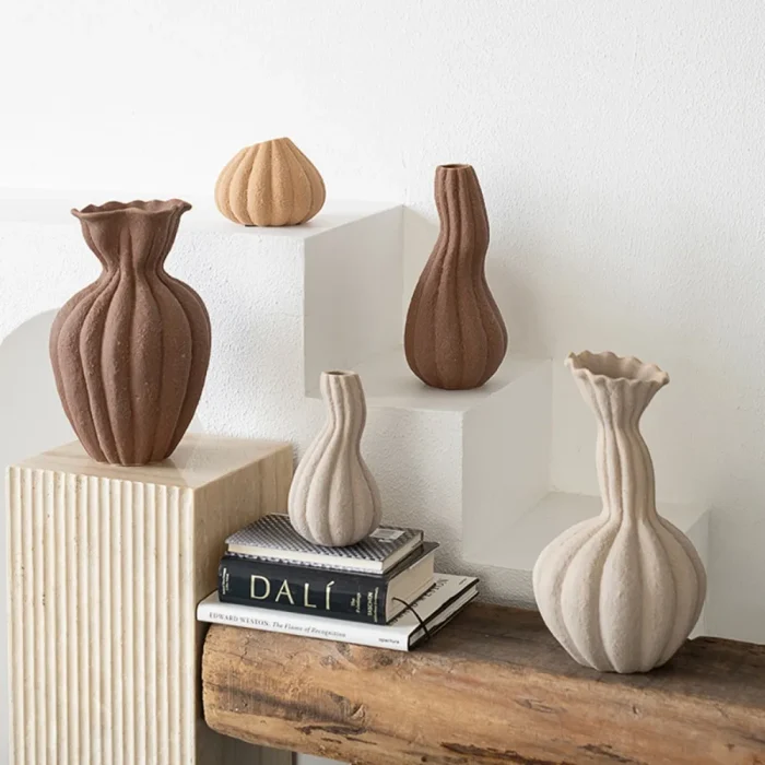 Nordic Geometric Ceramic Vase Ornaments Living Room Porch Dining Table Flower Arrangement Art Vase Wedding Background Decoration 1