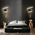 Modern LED Wall Lamp Minimalist Spiral Wall Light Curve Home Decor Fixture Surface Mount Art Led Wall Sconce For Bedroom Balcony 6