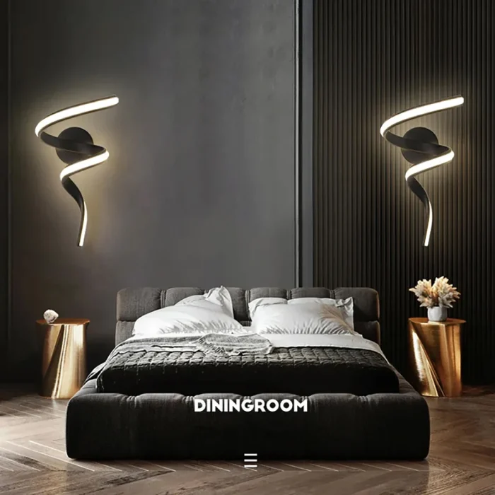 Modern LED Wall Lamp Minimalist Spiral Wall Light Curve Home Decor Fixture Surface Mount Art Led Wall Sconce For Bedroom Balcony 6