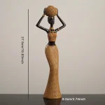 Creative Vintage Resin Weave African Art Lady Sculpture Ornaments Living Room Entrance Wine Cabinet desktop Figure Statue Crafts 6