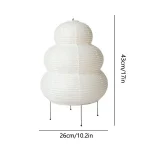 Japanese Design Akari Noguchi Yong Table Lamp White Rice Paper Decorative Desk Lights for Bedroom Living/Dining Room Study Loft 6