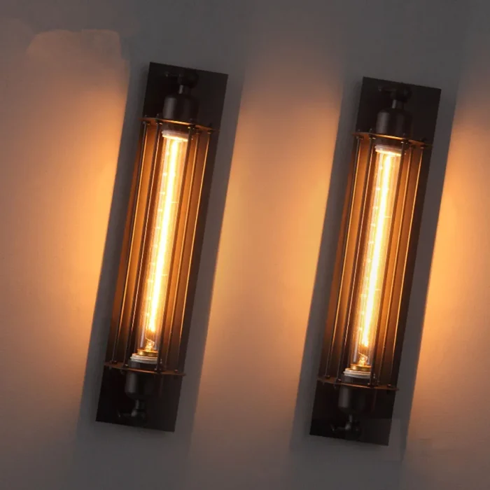 Industrial Loft Wall Light Fixture Rural Vintage Wall Lamp for Bedroom Garage Porch Stair Living Room Metal Frame Lamp Sconce 1