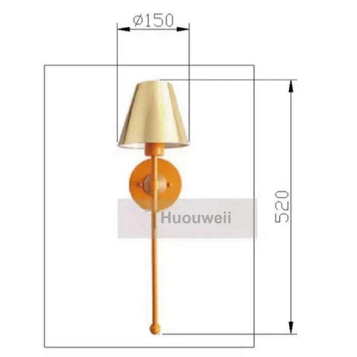 Long Pole Wall Lamp American Simple Bedroom Bedside Lamp LED Living Room Background Wall Lamp 6