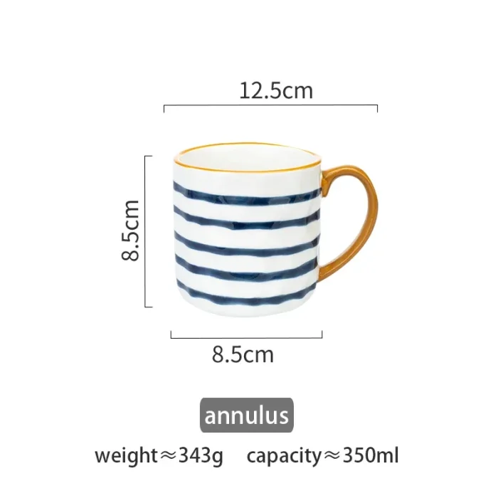 350ml Japanese Ceramic Mug  Coffee Cup Underglaze Office Home Milk   Bumpy Surface Handgrip  Microwave Safe 6