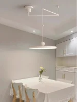 French Cream Saucer Removable Swingarm Chandelier Full Spectrum Eye Protection Modern Minimalist Restaurant Chandelier 5