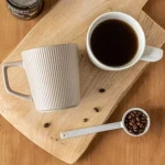 500ML Ceramics Mug Nordic Style High-capacity Milk Coffee Mug Household Office Pratical Water Cup Solid Color Striped Decoration 4