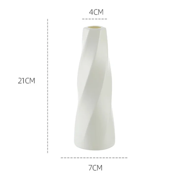 Home DIY Plastic Flower Vase White Imitation Ceramic Flower Arrangement Container Pot Basket Modern Decoration Vases For Flowers 6