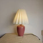 Creative Table Lamp Pleated Girl's Bedroom Lamp Nordic Atmosphere Lamp Ceramic Decorative Bedside Table Lamp 3