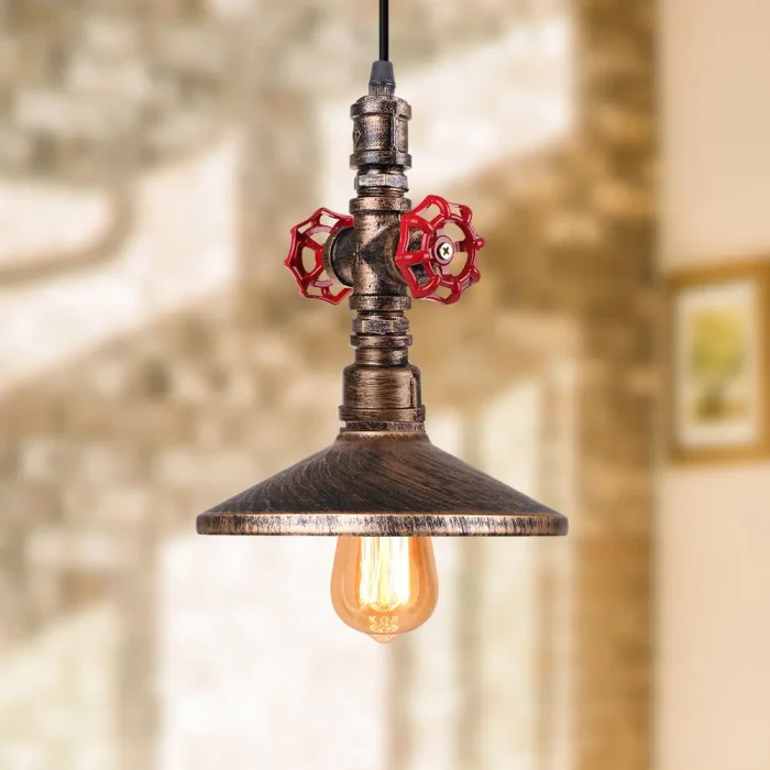 Vintage Loft Industrial Iron Water Pipe Pendant Lamp Retro E27 LED Pendant Light Bar Restaurant Kitchen Bedroom Hanging Lights 1