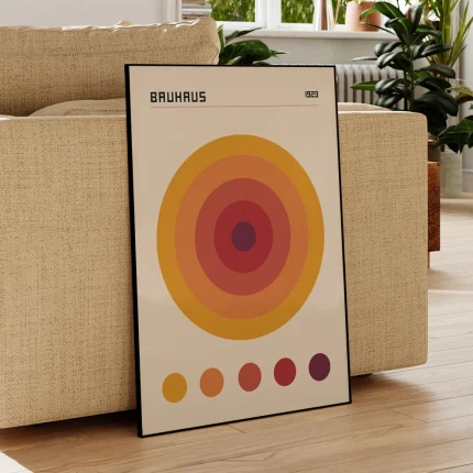 Modern Geometry Abstract Bauhaus Orange Color Code Wall Art Aluminum Frame Prints Canvas Painting Poster Living Room Home Decor 2