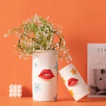 Nordic Ins Creative Lip Ceramic Vase Decor Living Room Dining Room Desktop Dried Flower Container Home Decoration  Accessoires 4