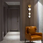 Glass Wall Lamp Simple Light Luxury Hotel Mirror Headlight Living Room Background Wall Bedroom Bedside Lamp G9 2