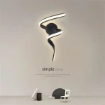 Modern LED Wall Lamp Minimalist Spiral Wall Light Curve Home Decor Fixture Surface Mount Art Led Wall Sconce For Bedroom Balcony 2
