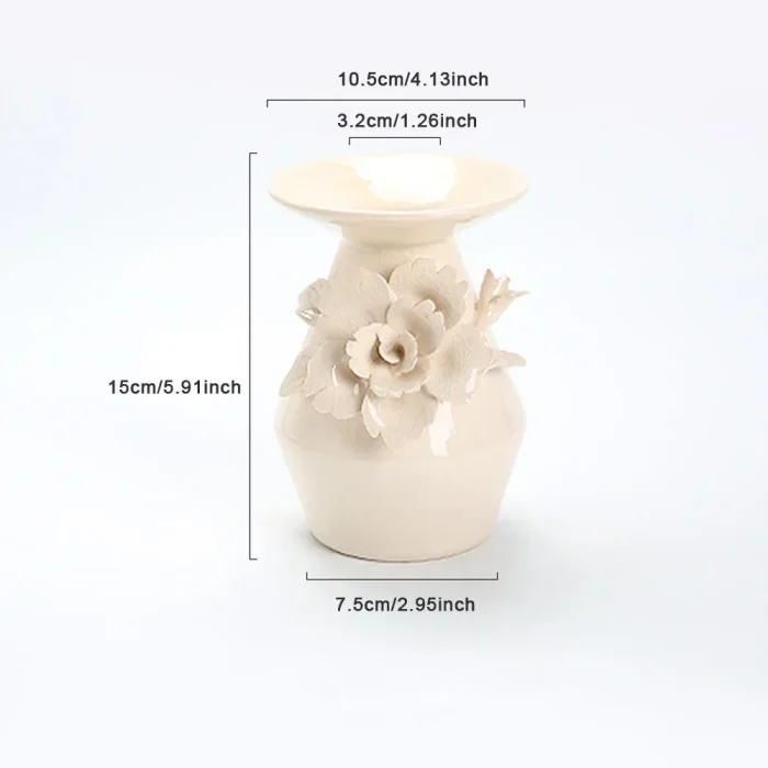 European Three-dimensional Flower Ceramic Vase Ornaments Living Room Bedroom Desktop Flower Arrangement Vases Wedding Decoration 6