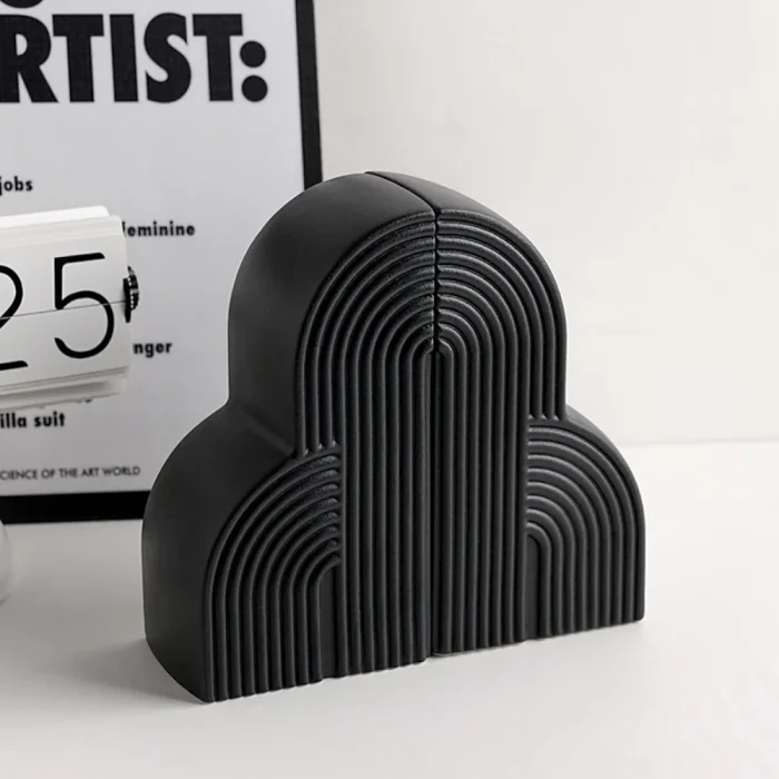 Nordic Ins Ceramic Line Shape Bookend Ornaments Living Room Wine Cabinet Bookcase Desktop Bookend Display Crafts Birthday Gifts 3