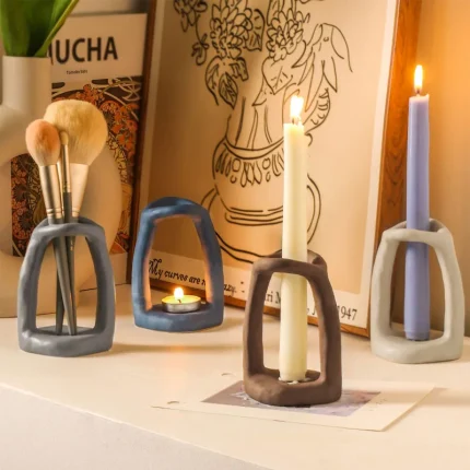 Candle Holder Nordic Home Decoration Ceramic Candles and Supports Candlesticks Home Decorative Candles Wedding Centerpiece Gifts 2