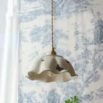 Ceramic Skirt Chandelier Cream Style French Retro Living Room Bedroom Bedside Lamp Concrete Single Head Small Lamp 2