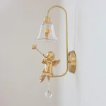 All-copper French Cherub Bedroom Bedside Wall Lamp Nordic Retro Bathroom Living Room Background Wall Aisle Lamp Decoration Lamps 2