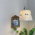 Retro Brass Glazed Printed Ceramic Chandelier Bedroom Bedside Atmosphere Light Restaurant Bar Entrance Bay Window Chandelier 2