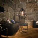 Iron Metal Cage Pendant Lamp Industrial Vintage Hanging Ceiling Light Fixture for Kitchen Island Dining Room Farmhouse Foyer 5