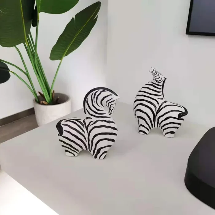Creative resin zebra statue animal decoration desk decoration figurines home decoration accessories office crafts gifts 3