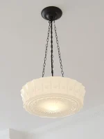 French Cream Style American Glass Ceiling Lamp Vintage Study Living Room Bedroom Chandelier Dining Room Aisle Decorative Light 3