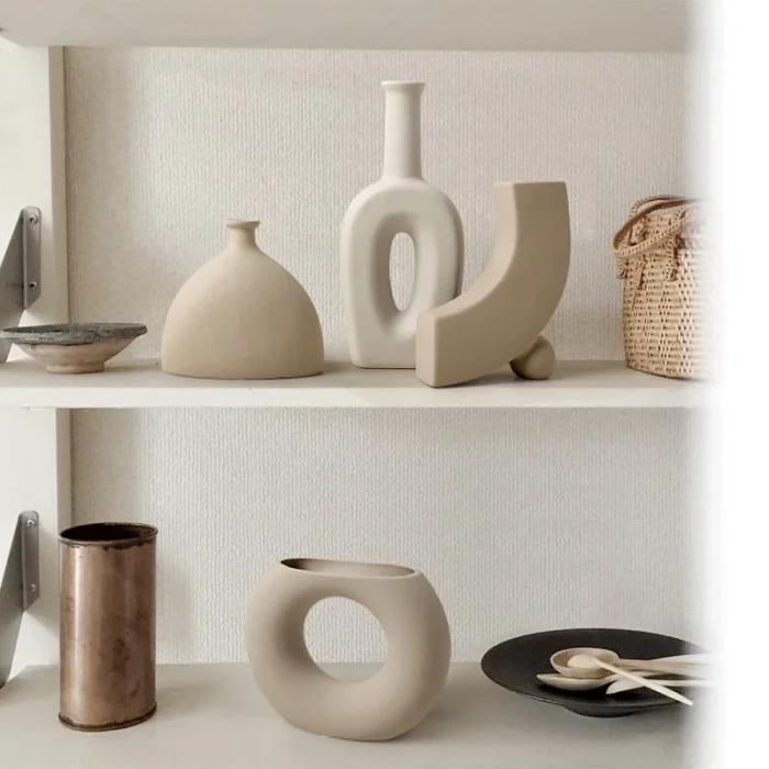 Ins Nordic Home Decoration Ceramic Table Flower  Accessories Modern White Plant Art Decor Crafts Wedding Vase for Centerpieces 4