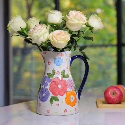 Hand-painted Ceramic Vase Ornaments Living Room Bedroom, Homestay Desktop Flower Arrangement Art Vases Wedding Vase Decoration 1
