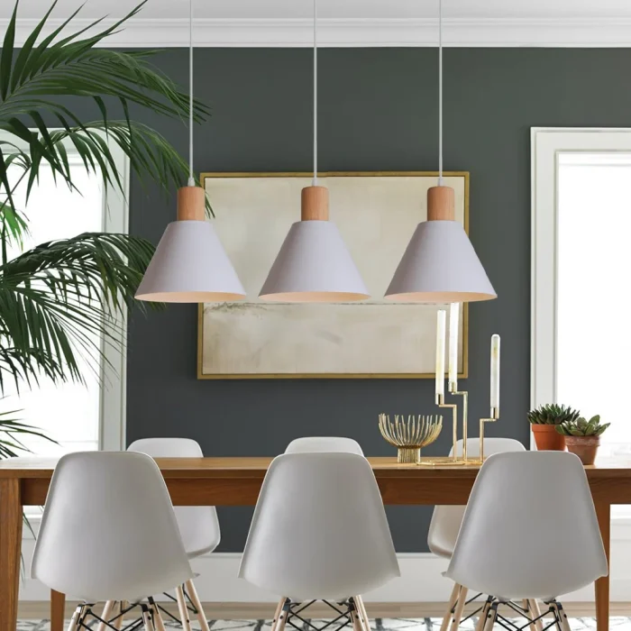 Nordic Wood Pendant Lights Vintage Modern LED Hanging Lamp for Living Room Kitchen Island Home Loft Industrial Decor Luminaire 2