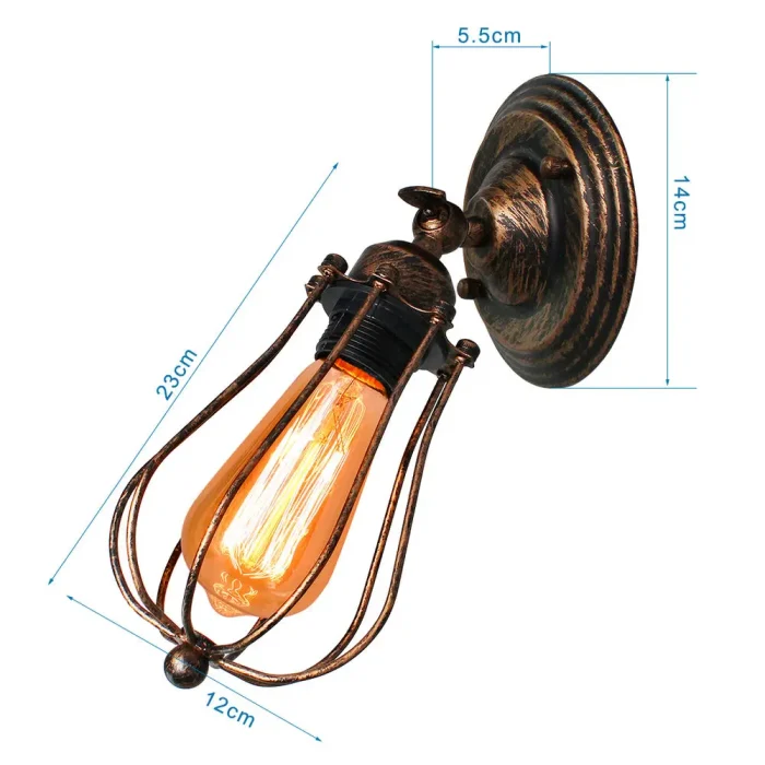 Rotating Retro Wall Lamp Modern Industrial Metal Iron Ceiling Light Bedroom Bedside Entrance Aisle Staircase Wall Light Fixture 6