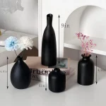 Ceramic Vase Set of 4, Classic Matte Vases Home Decorations for Table Shelf Office Decor 3